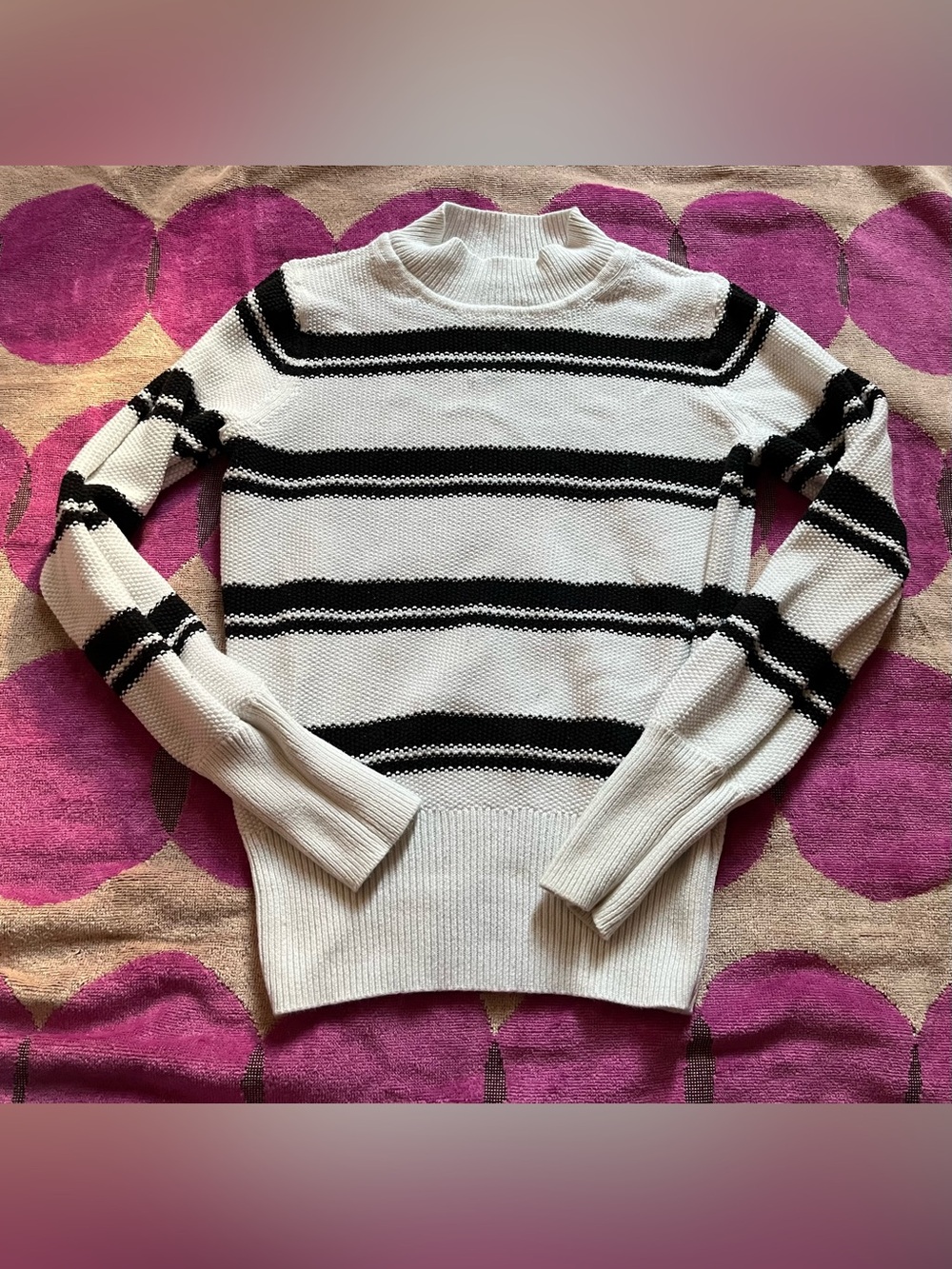 Gap Cotton Stripe Mockneck Sweater